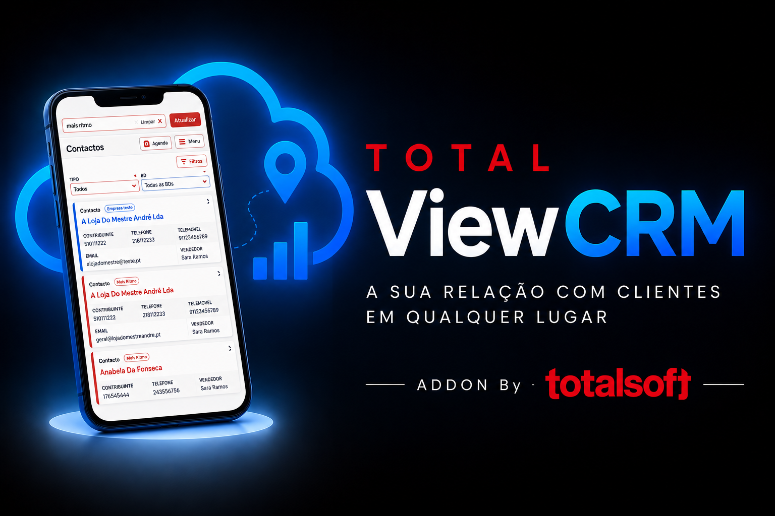 Total ViewCRM — addon Totalsoft de gestão comercial móvel para Cegid PHC CS / Evolution